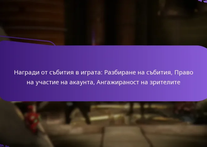Награди от събития в играта: Разбиране на събития, Право на участие на акаунта, Ангажираност на зрителите