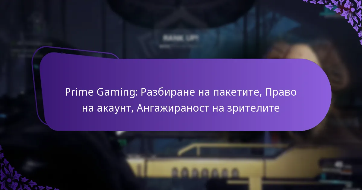 Prime Gaming: Разбиране на пакетите, Право на акаунт, Ангажираност на зрителите