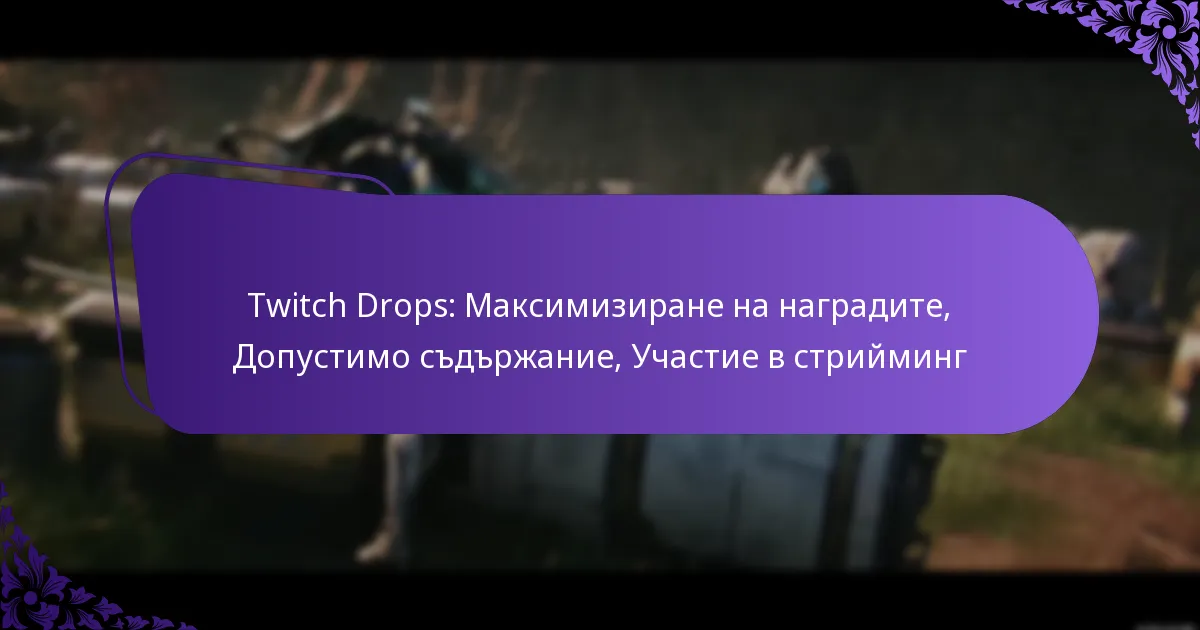 Twitch Drops: Максимизиране на наградите, Допустимо съдържание, Участие в стрийминг